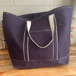 Lands End XL Navy Tote Bag (17x25x11)
